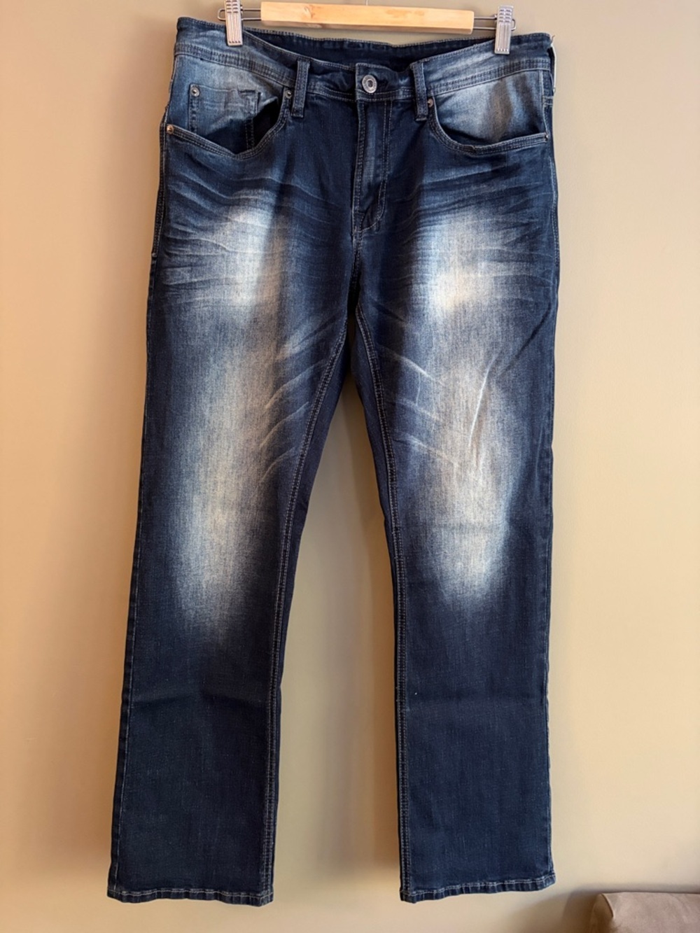 BUFFALO Men's Straight Stretch Jeans in Dark Blue size 33